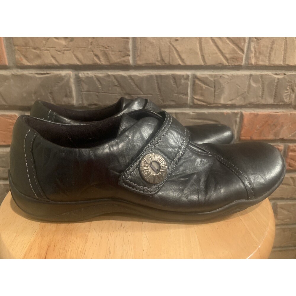 Clarks Artisan Tessa Slip On Women's‎ Black Leather Shoes Size 9.5M